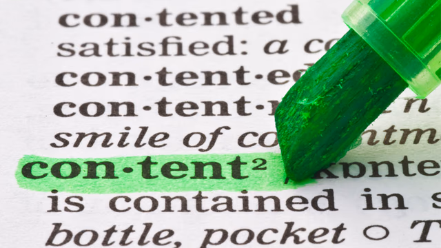 content being highlighted in dictionary