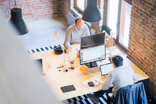 working in office