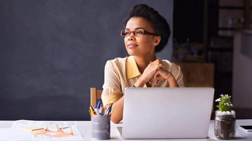 Businesswoman at her desk