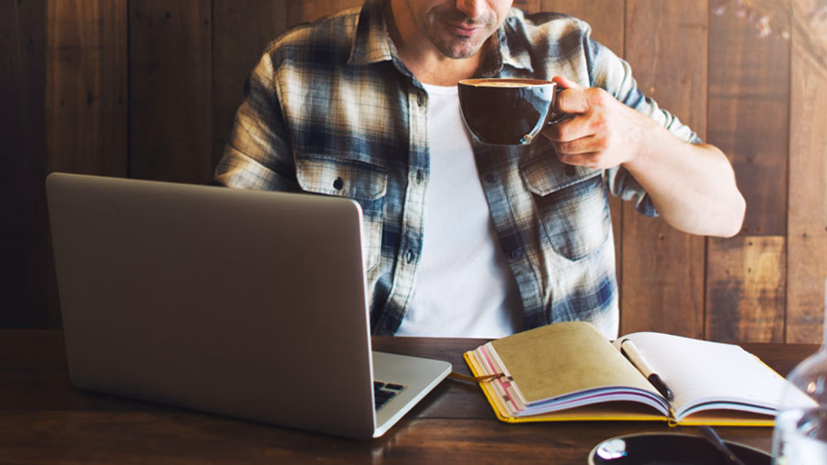 Man working in a coffee shop
