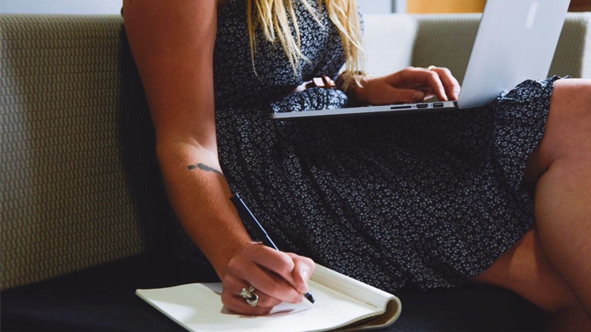 freelancer writing with journalism terms