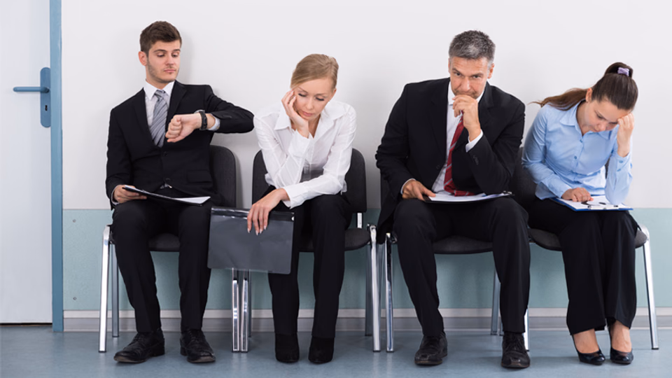 job-seekers waiting for an interview
