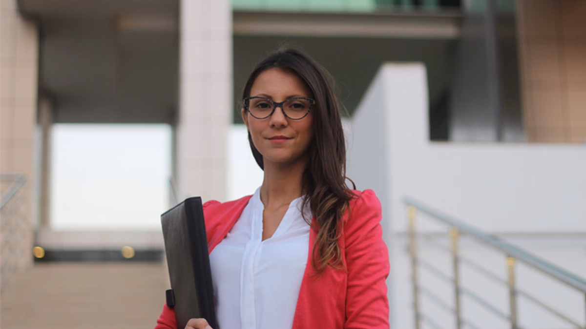 confident woman after interview