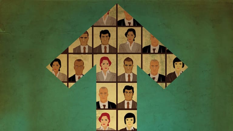 digital success shown through icon of arrow pointing upwards