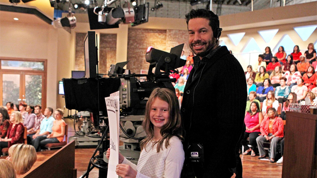 John Redmann on set at The Talk