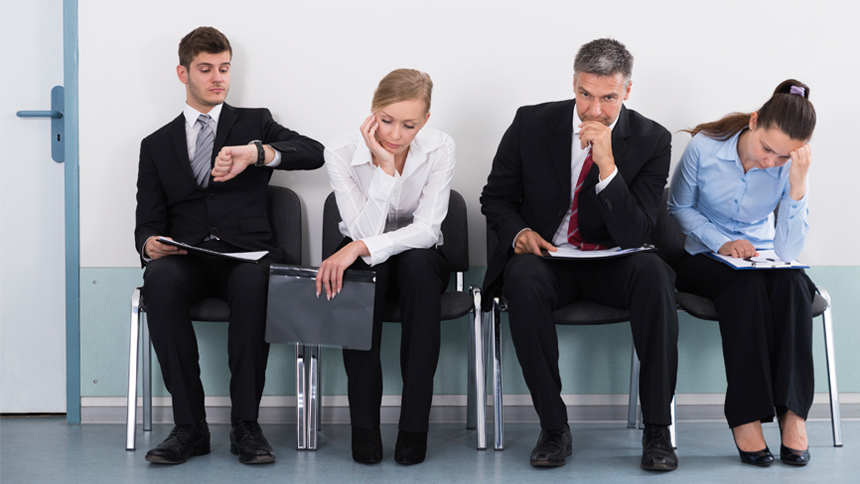 job-seekers waiting for an interview