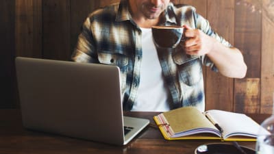 Man working in a coffee shop