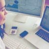 woman laptop powerpoint