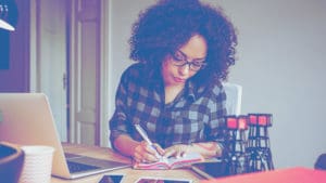 woman writing