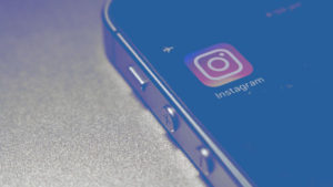 smartphone with instagram logo