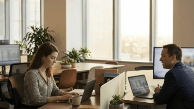 working in the office