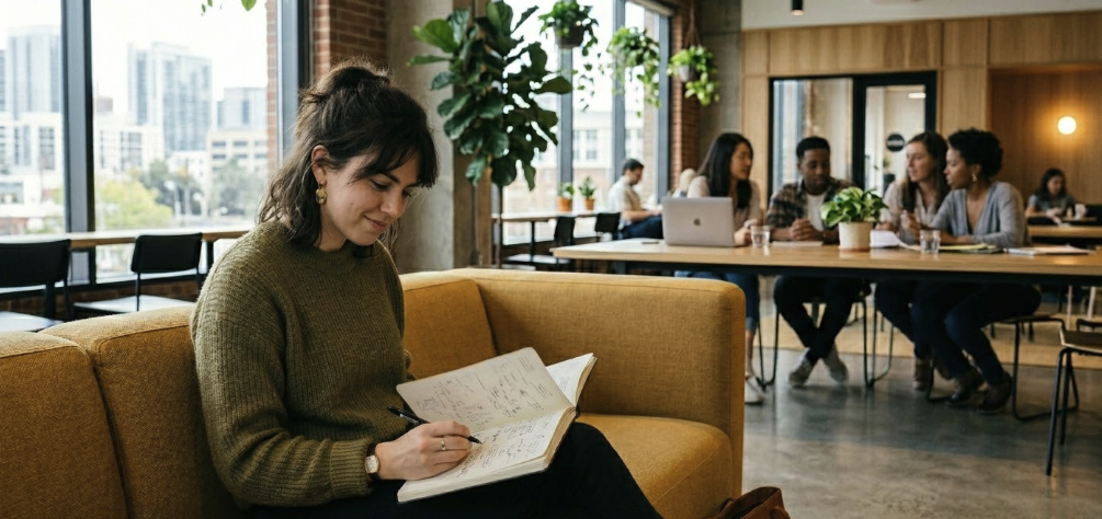 creative media professional working at the office