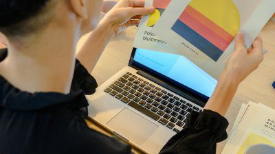 interviewing a graphic designer